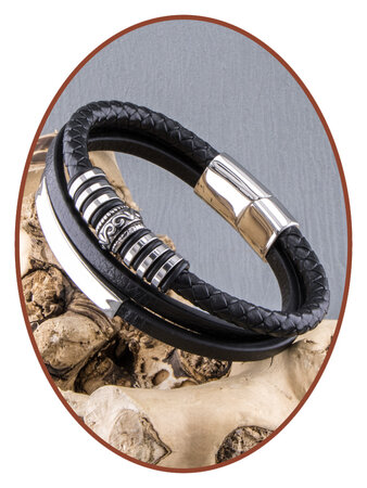 JB Memorials Stainless Steel Leather Ash Bracelet - ASB038