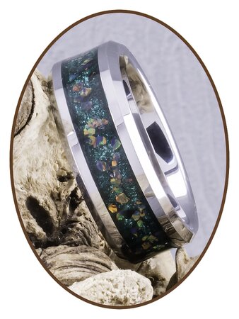 JB Memorials Tungsten Carbide 'Heavenly Treasured' Cremation Ash Ring - JRB140HT