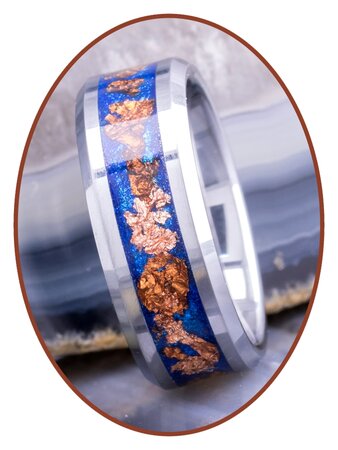 'Heavenly Treasured' - Cremation Ash Ring - 6 or 8mm width - JRB140HTS-4M2B