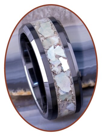 Cremation Ring - Abalone Shell - 6 or 8mm width - RB141SE-4M2B