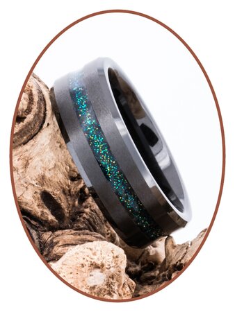 JB Memorials Ceramic Zirconium Special Cremation Ring Universe - RB048BU