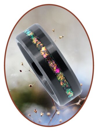 JB Memorials Ceramic Zirconium Special Cremation Ring Multi Color - JRB048BPK