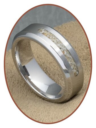 JB Memorials Silver Chrome Cremation Ring-7mm - RB045CCM 