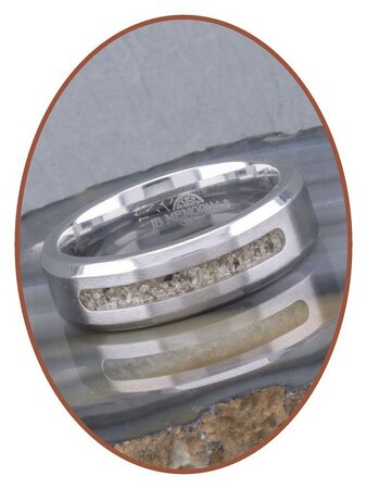 JB Memorials Silver Chrome Cremation Ring-7mm - RB045CCM 