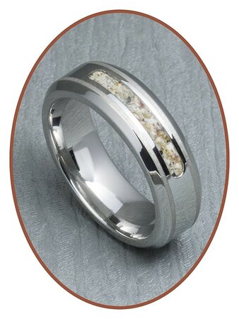 JB Memorials Silver Chrome Cremation Ring 7mm - RB045CCP 