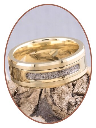 JB Memorials Tungsten Carbide Gold Color Special Cremation Ring - RB045G