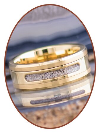 JB Memorials Tungsten Carbide Gold Color Special Cremation Ring - RB045G