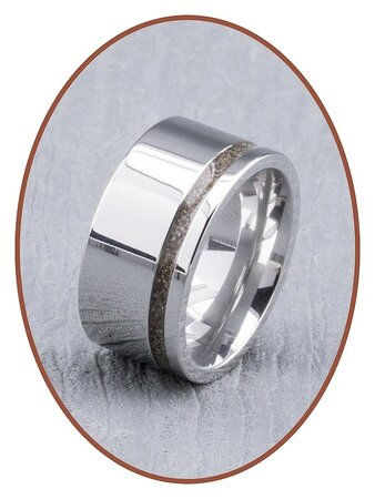 JB Memorials Silver Chrome Ladies Cremation Ring - RB046D