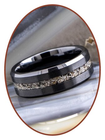 JB Memorials Ceramic Zirconium Special Cremation Ring 8MM WIDE- RB048B