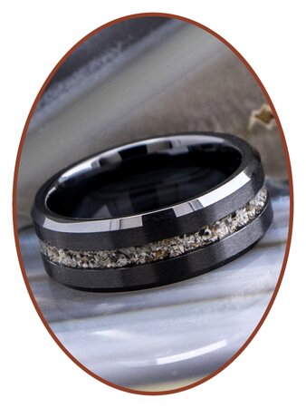 JB Memorials Ceramic Zirconium Special Cremation Ring 8MM WIDE- RB048B