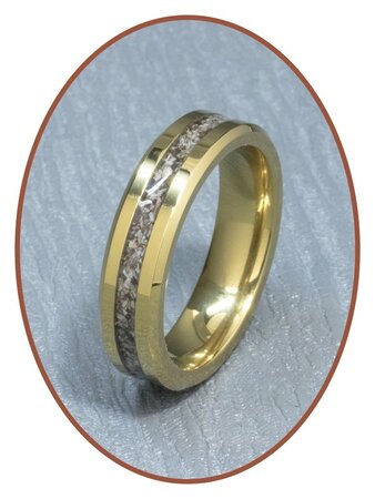 JB Memorials Tungsten carbide Gold color special cremation ring - RB048G