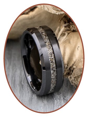 JB Memorials Tungsten Carbide Satin Black Cremation Ring - RB048TB