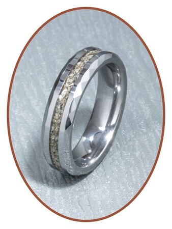 JB Memorials Tungsten carbide Facet special cremation ring - RB049