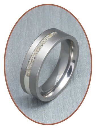 JB Memorials Titanium-Silver Cremation Ring - RB050