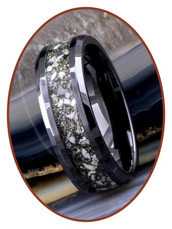 Cremation Ash Ring with Pyrite (apache gold) - RR002-4M2B