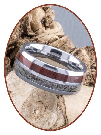 JB Memorials Natureline Wood / Tungsten Cremation Ring - WR004