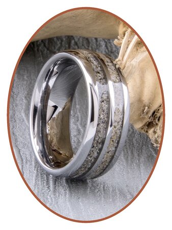 JB Memorials Tungsten Carbide Cremation Ring with Double Ash Processing - WR004DUO