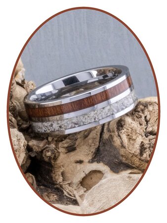 JB Memorials Natureline Wood / Tungsten Cremation Ring - WR005