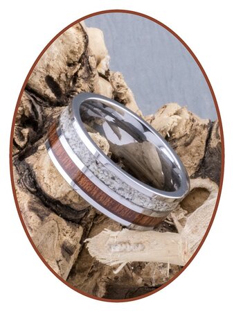 JB Memorials Natureline Wood / Tungsten Cremation Ring - WR005