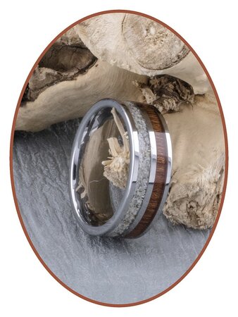 JB Memorials Natureline Wood / Tungsten Cremation Ring - WR005