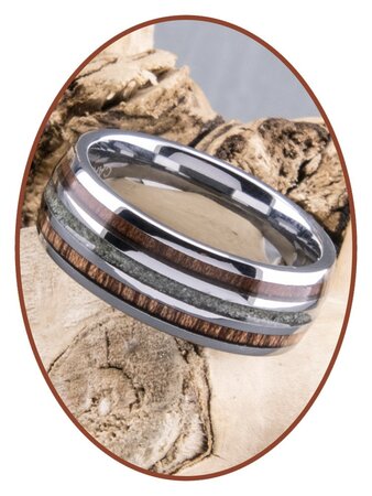 JB Memorials Natureline Wood Tungsten Cremation Ash Ring - WR006A