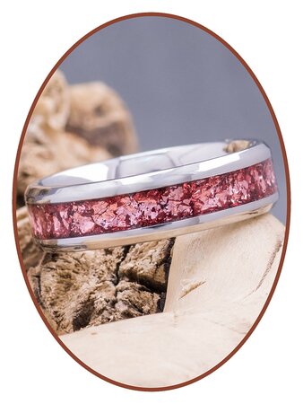 Colorful Cremation Ash Ring - 6 or 8mm wide - JCRA004-4M2B