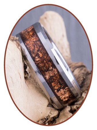 'Heavenly Treasured' Cremation Ash Ring - 6 or 8mm width - JRB140HTH-4M2B