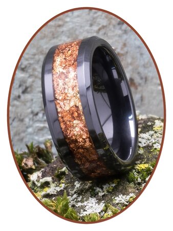 JB Memorials Ceramic Zirconium Multi Metallic Cremation Ash Ring 8mm - JRB141HT