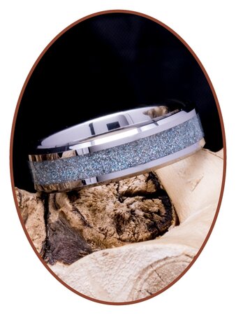 'Holographic' - Special Cremation Ashes Ring - 6 or 8mm width - JRB146HG-4M2B