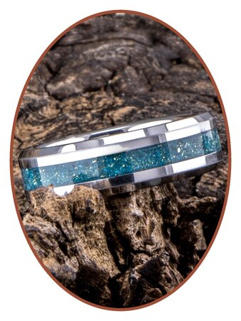 JB Memorials Tungsten Carbide 'Metallic colored' Special Ladies Cremation Ashes Ring - RB048DBG