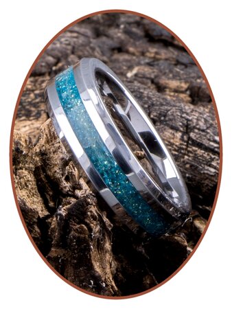 JB Memorials Tungsten Carbide 'Metallic colored' Special Ladies Cremation Ashes Ring - RB048DBG