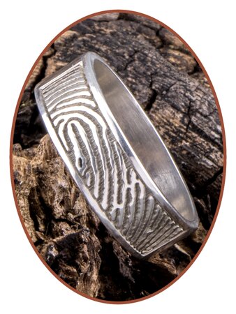 JB Memorials 925 Sterling Silver Fingerprint Remembrance Ring - RB067VA