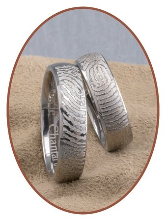 Titanium Remembrance Fingerprint Ring - SR004E