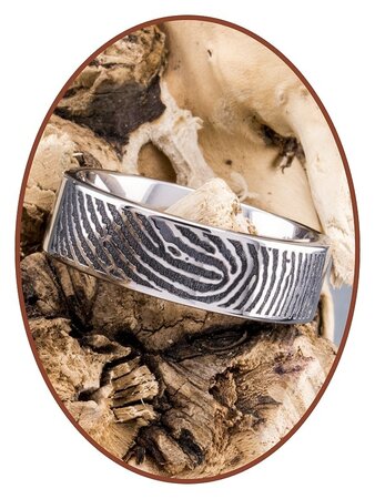 JB Memorials Titanium Fingerprint Remembrance Ring - TIR002