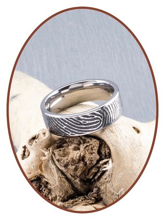 JB Memorials Titanium Fingerprint Remembrance Ring - TIR002