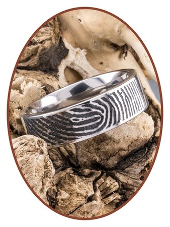 JB Memorials Titanium Fingerprint Remembrance Ring - TIR002