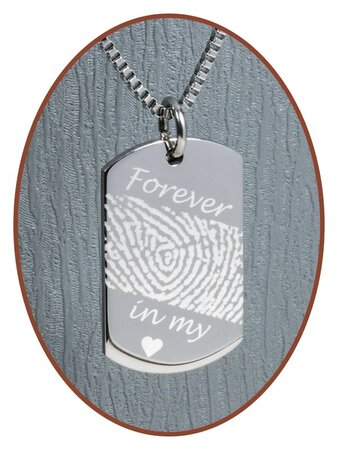 Stainless Steel Fingerprint Remembrance Pendant - 2236SS-A