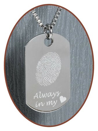 Stainless Steel Fingerprint Remembrance Pendant - 2236SS-B