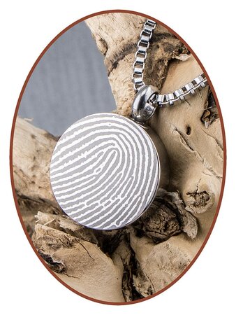 Stainless Steel Fingerprint Cremation Pendant - B420V