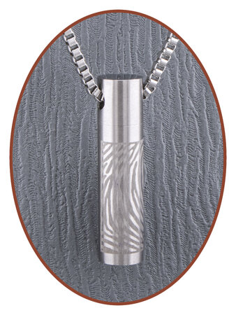 Stainless Steel 'Tube Fingerprint' Cremation Pendant - B422V