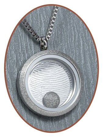 316L Stainless Steel JB Memorials 'Fingerprint' Glass Medaillon Cremation Pendant - RSP027V