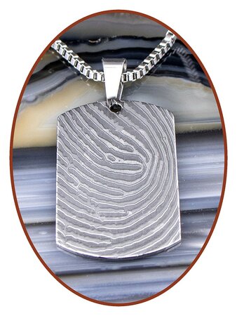 Stainless Steel Fingerprint Remembrance Pendant - VI002