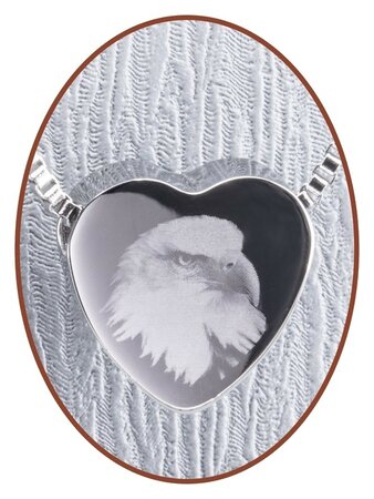 Stainless Steel 'Eagle' Heart Cremation Pendant - B304EAG