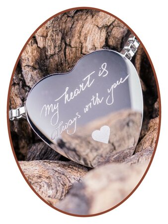 Stainless Steel 'Handwriting' Heart Cremation Pendant - B304HW