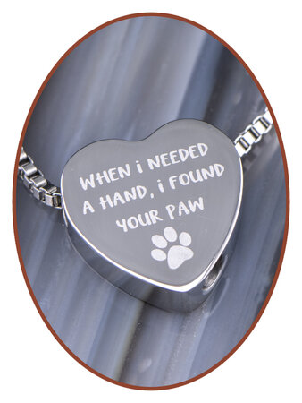 Stainless Steel Heart Pet Cremation Pendant - B304NF