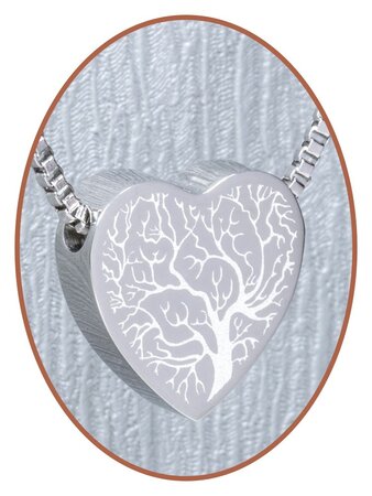 Stainless Steel 'Tree of Life' Heart Cremation Pendant - B304Y