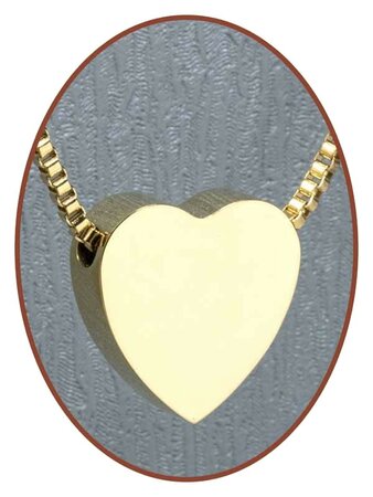 Stainless Steel Heart Cremation Pendant Gold Plated - G304