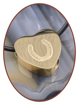 Stainless Steel 'Horseshoe' Heart Cremation Pendant Gold Plated - G304NE