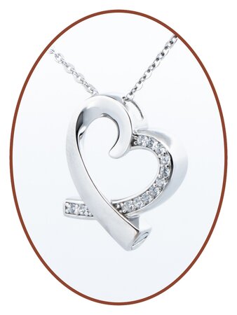 925 Sterling Silver Cremation Pendant 'in my heart' - Z017