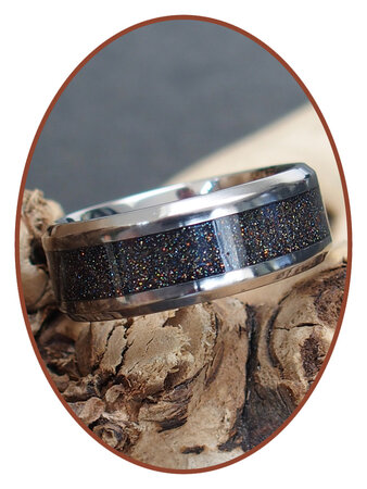 Cremation Ash Ring - 'Multi Color' - 6 or 8mm wide - TI003HP-4M2B